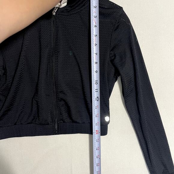 Buff Bunny Collection Black Cropped Full-Zip Workout Hoodie Jacket - Size M - Picture 6 of 7
